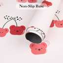 LilyCat Faux Leather Placemats Set of 6, Waterproof Oil-Proof Dining Table Mats for Kitchen, Indoor & Outdoor Heat Resistant Wipeable PU Place Mats, 18 12, Cherries and Bears