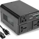 LVYUAN Voltage Converter Transformer 800 Watt Step Up/Down Convert from 110V-120V to 220V-240Vt and from 220V-240V to 110V-120V with 2 US outlets, 2 Universal outlets, Resettable Circuit Breaker