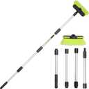 65165cm Car Wash Brush Long Handle Soft Bristle Scrub Cleaning Mop with 4 Hand-held Places Extendable Washing Brushes Broom Kit for RV Boat Truck SUV Caravan Solar Panel House Siding,Sweep Snow