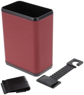 INFINAUTO Car Trash Can Front Rear Seats 3.9" Length 2.4" Width 5.5" Height Auto Trash Bin Faux Leather ABS Wine Red Hanging