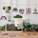 Hispanic Heritage Month Party Decorations 45Pcs Wooden Ornaments Circles with Holes Latino American Wooden Hanging Decorations for Hispanic Heritage Party Favors Supplies Store Home Birthday