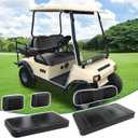 T TGBROS Golf Cart Seat Covers Fit for Yamaha Club Car EZGO Ordinary Front Rear Seat Cushion Waterproof Vinyl Leather Breathable Comfortable Replacement Black Seat Cover Anti-Scratch