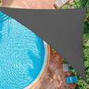 20' x20' x20'Sun Shade Sail Curved Commercial Outdoor Shade Cover Dark Grey Triangle Heavy Duty Permeable 185GSM UV Block Sunshade for Backyard Yard Deck Patio Garden Outdoor Activities and Facility