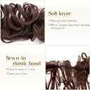 Benehair Messy Bun Hair Piece Juva Bun Hair Scrunchie Fluffy Curly Touseld Updo DIY Wrap Around Ponytail Hairpiece 32inch Wavy Donut Chignons for Women Medium Brown 85g