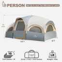 GoHimal 8 Person Tent for Camping, Waterproof Windproof Family Tent with Rainfly, Divided Curtain Design for Privacy Space, Portable with Carry Bag