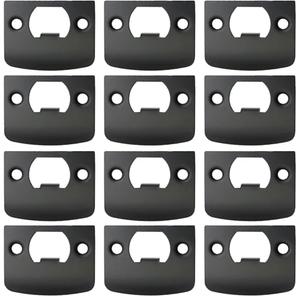 EATAKWARD 12 PCS Door Strike Plate, Black Deadbolt Strike Plate with Srews, Stainless Steel Deadbolt Covers Door Reinforcement Kit
