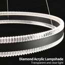 Modern LED Chandelier 1 Ring 19.7in Pendant Lighting for Kitchen Island 50W Dimmable LED Pendant Light Black Hanging Light Fixtures with Remote for Kitchen Dining Room Bedroom Living Room