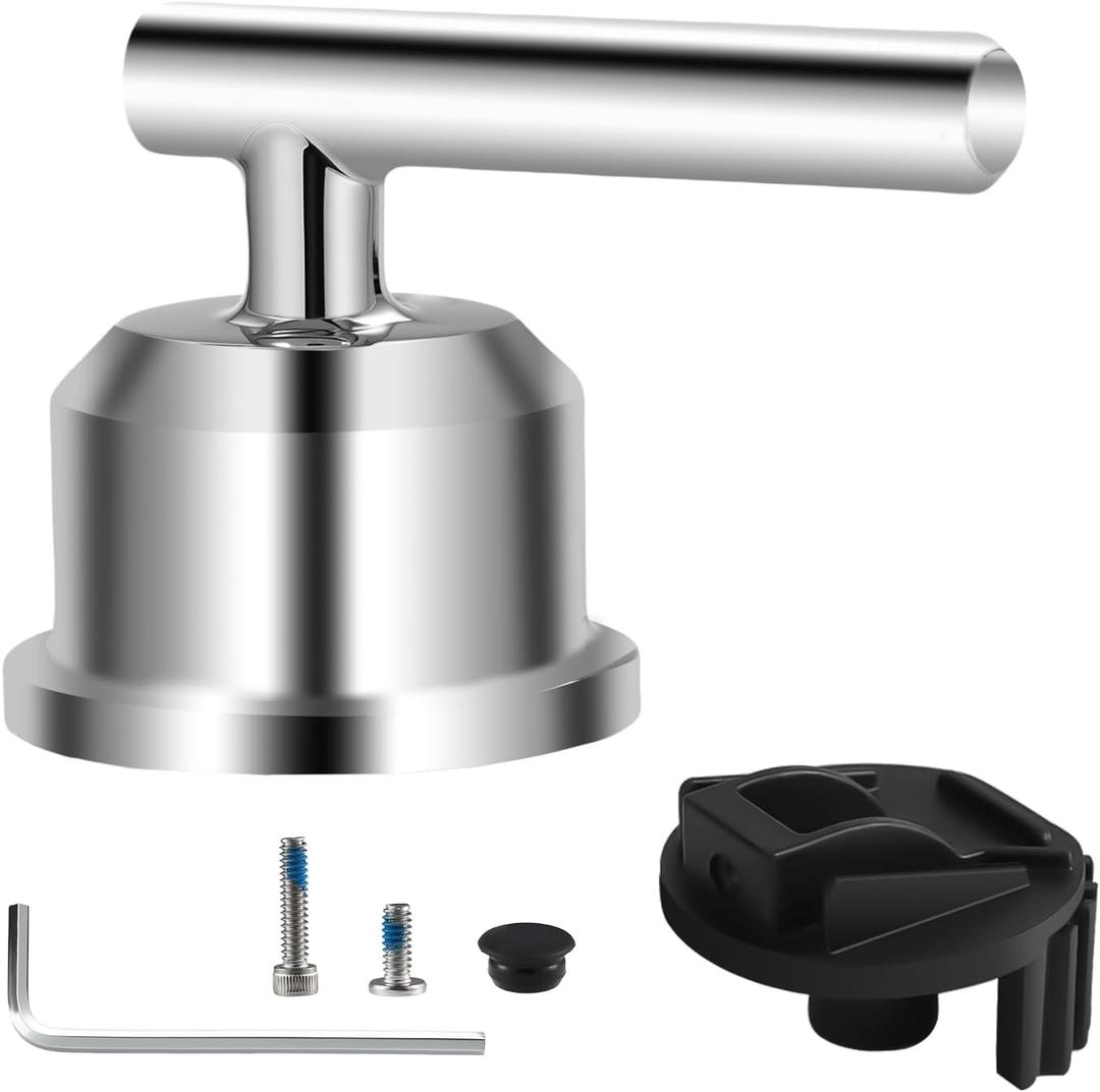 Shower Faucet Handle Replacement, Compatible with Moen T2901BL Posi-Temp Shower Handle and for 1222 Cartridge, Faucet Handle, Solid Handle (Polished Chrome)