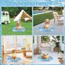 Cat Water Mat,Pet Water Bed,Cat Water Mat with Fish,Water Mat with Fish with Air Pump,Thickened Interactive Water Sensor Play Mat,Anti-Scratch Design Pet Water Mat(Blue Oval)