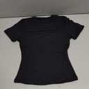 Womens Short Sleeve Slim Fit Crop Top Going Out Tight-Shirts Summer Basic Tees Solid Crewneck T Shirts, XS