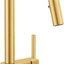 Moen Align Brushed Gold Motionsense Wave One-Sensor Touchless One-Handle High Arc Modern Pulldown Kitchen Faucet with Reflex Docking System, 7565EWBG
