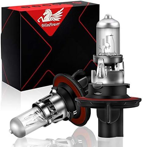 WinPower H13 9008 Halogen Headlight Bulb, Super Bright Warm White 55W/60W 4300K Car High Low Beam Replacement Lamp, Pack of 2