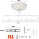 10 Feet Heavy Duty White Chain with 5" Light Canopy Kit for Chandelier, Swag Light Kit Light Fixture Mounting Bracket for Hanging Light