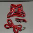 GAMUDA Dog Harness Collar and Leash Set, Dog Harness, No Chock No Pull Adjustable Vest Harnesses Plaid Reflective for Medium Dog, Cat, Small Horse, Small Bull and Pig (Red, S)