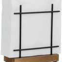 MyGift Matte Black Napkin Holders for Table & Kitchen, Metal Napkin Dispenser with Rustic Burnt Brown Wood Base, Decorative Holder for Paper Mail Bills Home/Dining Decor