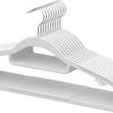 20 Pack Thin Space Saving Hangers, No Slip Clothes Hangers with Non Slip Textured and 360 Hook - Plastic Hanger, Closet Organizer for Shirt, Pants, Suit, Skirt, Coat - Ivory White