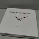 Atomic Analog Wall Clock, 14Inch Radio Controlled Sets Automatically Wall Clock, Aluminum Frame WallClock for Home, School, or Office (White)