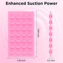 3 x 2 Pack Silicone Suction Cup Phone Case Mount Double-Sided, Hands-Free Strong Grip Holder for iPhone and Android, Sticky Phone Stand for Selfies and Videos, Neon Pink+Transparent