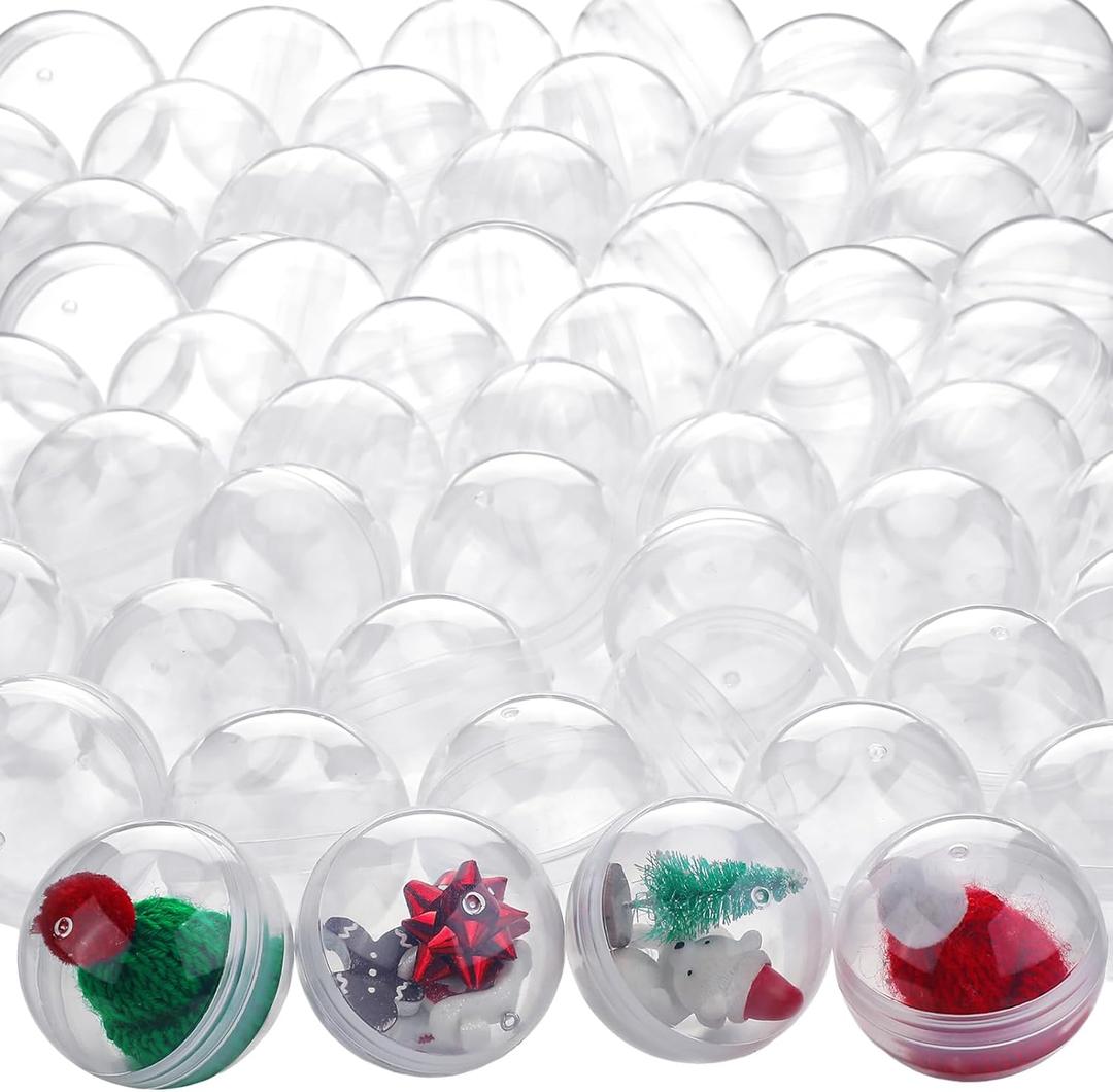 Sosation 150 Pcs 2 Inch Gumball Vending Machine Capsules Empty Round Capsules Plastic Containers Toy Supplies for Easter Prizes Party Favors