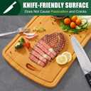 Homaxy Extra Large Bamboo Cutting Boards for Kitchen, 18x12.5" Wood XL Cutting Board with Juice Groove, Butcher Block Wooden Chopping Board for Kitchen, Meat, Cheese, Fruit & Vegetables - Pre Oiled (Single-Tone)