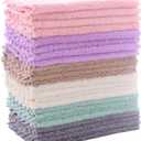 24 Pack Kitchen Dishcloths - Does Not Shed Fluff - Reusable Dish Towels, Dish cloths, Super Absorbent Coral Fleece Cleaning Cloths, Nonstick Oil Washable Fast Drying, 7 x 9 Inch (Multicolor)
