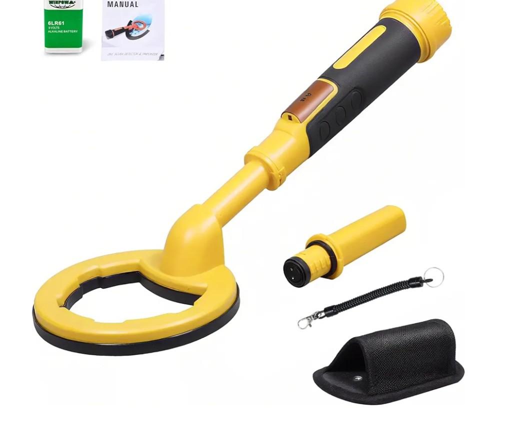 Kids Metal Detector and Pinpointer 2 in 1 Set – Waterproof 7.4 Inch Coil, Adjustable Stem, LCD Display, Buzzer & Vibration – Black