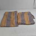 Lush Decor Julia Stripe Light Filtering Window Curtain Panel Pair, 108" Long x 52" Wide, Gray