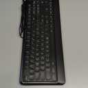 Large Print Backlit Keyboard, USB Wired Computer Keyboard, Full Size Keyboard with White Illuminated LED Compatible for Windows Desktop, Laptop, PC, Gaming, Black