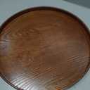 Wooden Serving Tray Round Wood Serving Tray Decorative Platter, 15.2 Inch Fit for Home Decor Kitchen Coffee Table Candle Holder, (Brown)