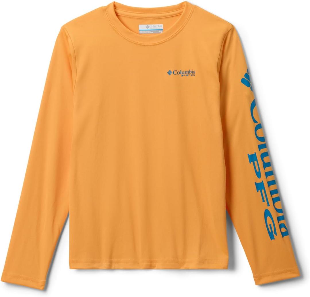 Columbia Boys' Terminal Tackle Long Sleeve Tee (Summer Orange/Blue Echo Logo) 2T