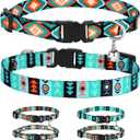 CollarDirect Cat Collar Breakaway with Removable Bell Set of 2 PCS (Aztec & Ethnic)