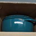 Lodge 7.5 Quart Enameled Cast Iron Dutch Oven with Lid  Dual Handles  Oven Safe up to 500 F or on Stovetop - Use to Marinate, Cook, Bake, Refrigerate and Serve  Lagoon