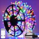 JMEXSUSS 163ft 500 LED Multicolor Christmas Lights Outdoor, Waterproof Clear Wire Colorful String Light, 8 Modes Christmas Tree Lights Plug in for Patio Wedding Party Yard Xmas Tree Decor(Multicolor)