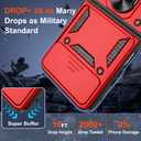 Atump for Motorola Razr 2023 Case [Not Fit Razr Plus 2023], Heavy Duty Shockproof with 360 Rotation Metal Kickstand [Military Grade] Protective Case for Moto Razr 2023, Red