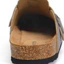 Torotto Womens Clogs Cork Footbed Suede Slippers Arch Support Potato Shoes with Adjustable Buckle