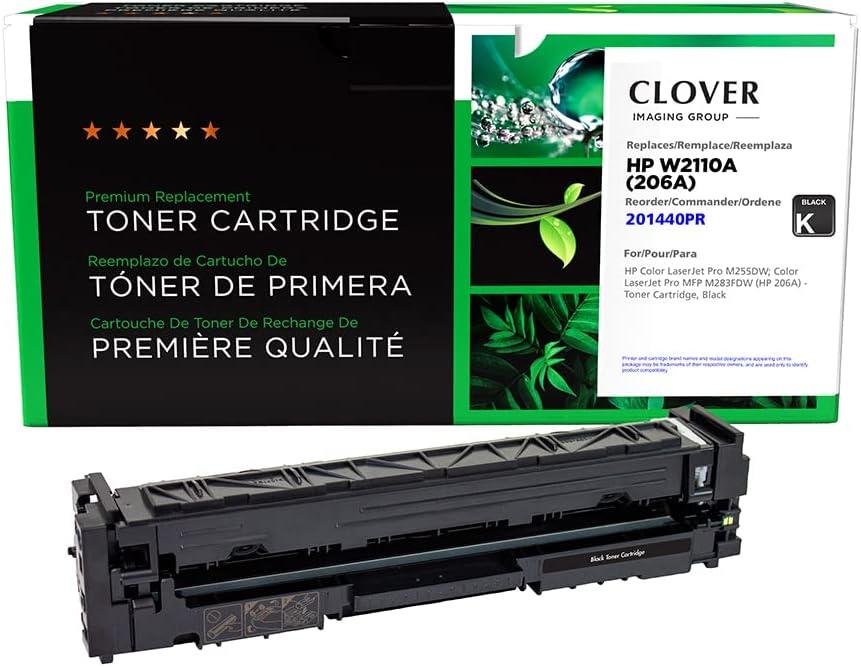 Clover Remanufactured Toner Cartridge (Reused OEM Chip) Replacement for HP 206A (W2110A) | Black