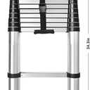12.5ft Telescoping Ladder Aluminum Extendable Ladder Collapsible Locking Mechanism for Attic Household Use Outdoor Work 330 lbs Capacity Heavy Duty