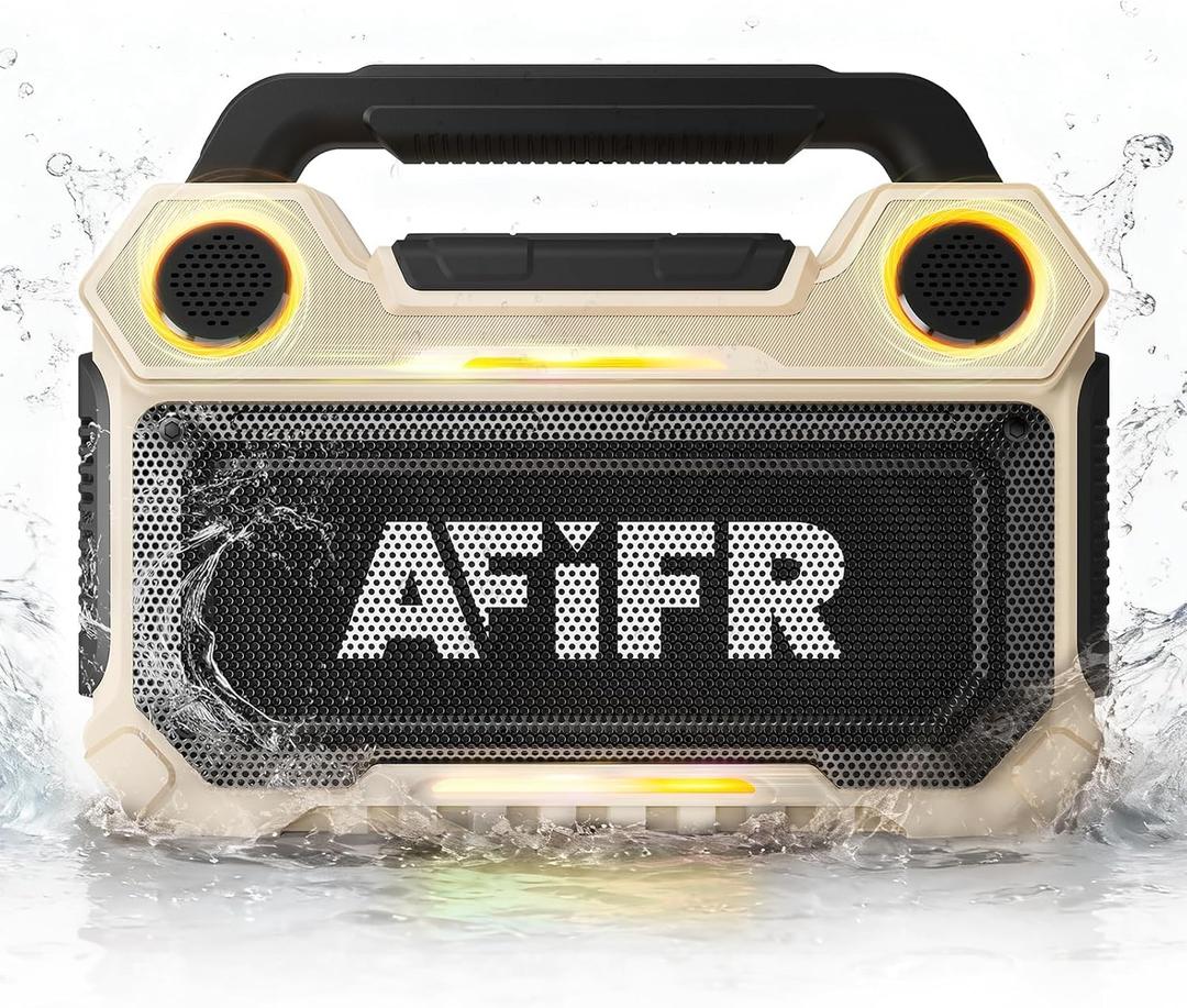 Outdoor Bluetooth Speaker, 160W Loud Bass! Rugged, IP67 Waterproof, 24H Playtime with Lights, Wireless TWS Pairing Portable Speakers for Party, Outsides, Travel, Beach, Garage (Canyon Dust) (Desert Yellow)