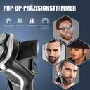 Electric Shaver for Men, MAX-T Quick Rechargeable Electric Razor Wet Dry Rotary Shaver with Pop Up Trimmer and LED Display, IPX7 100% Waterproof 8101 with Adapter Charger