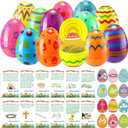 Thenshop 4 Set Resurrection Easter Story Eggs 48 Matching Religious Story Cards Holy Week Card Easter Egg Fillers Christian Resurrection Gifts for Christian Basket Stuffers Classroom Activities Favors