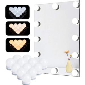 LED Vanity Lights for Mirror, Hollywood Style Vanity Lights with 10 Dimmable Bulbs, Adjustable Color & Brightness, USB Cable, Mirror Lights Stick on for Makeup Table Dressing Room (10 Lights)