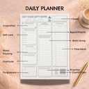 Daily Planner Notepad - Mothers Day Gift Help Mom Plan Self Care, Daily Tasks, Work, and School Tasks on One Simple Tear Off Page Each Day 2 Pack Large (8.5x11) Notepads for 100 Days of Planning without Stress