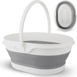 Collapsible Foot Soaking Tub for Foot Bath Soak Spa, Foot Tub for Soaking Feet Massager Health Care, Plastic Bucket with Handle Wash Basin Laundry Basket for Travel Beach RV, Gifts for Women Parents