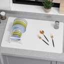 Large Stone Drying Mat for Kitchen Counter, 24"  16" Diatomite Dish Drying Mat, Quick Dry Stone Mats, Ultra Absorbent Natural Diatomaceous Earth Mats for Dished, Bottles, White