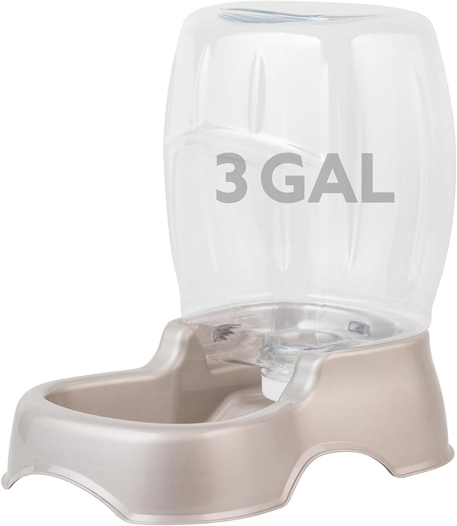 Petmate Pet Cafe Cat and Dog Water Dispenser - Water Bowl for Cats and Dogs, USA Made, 3 GAL, Pearl Tan