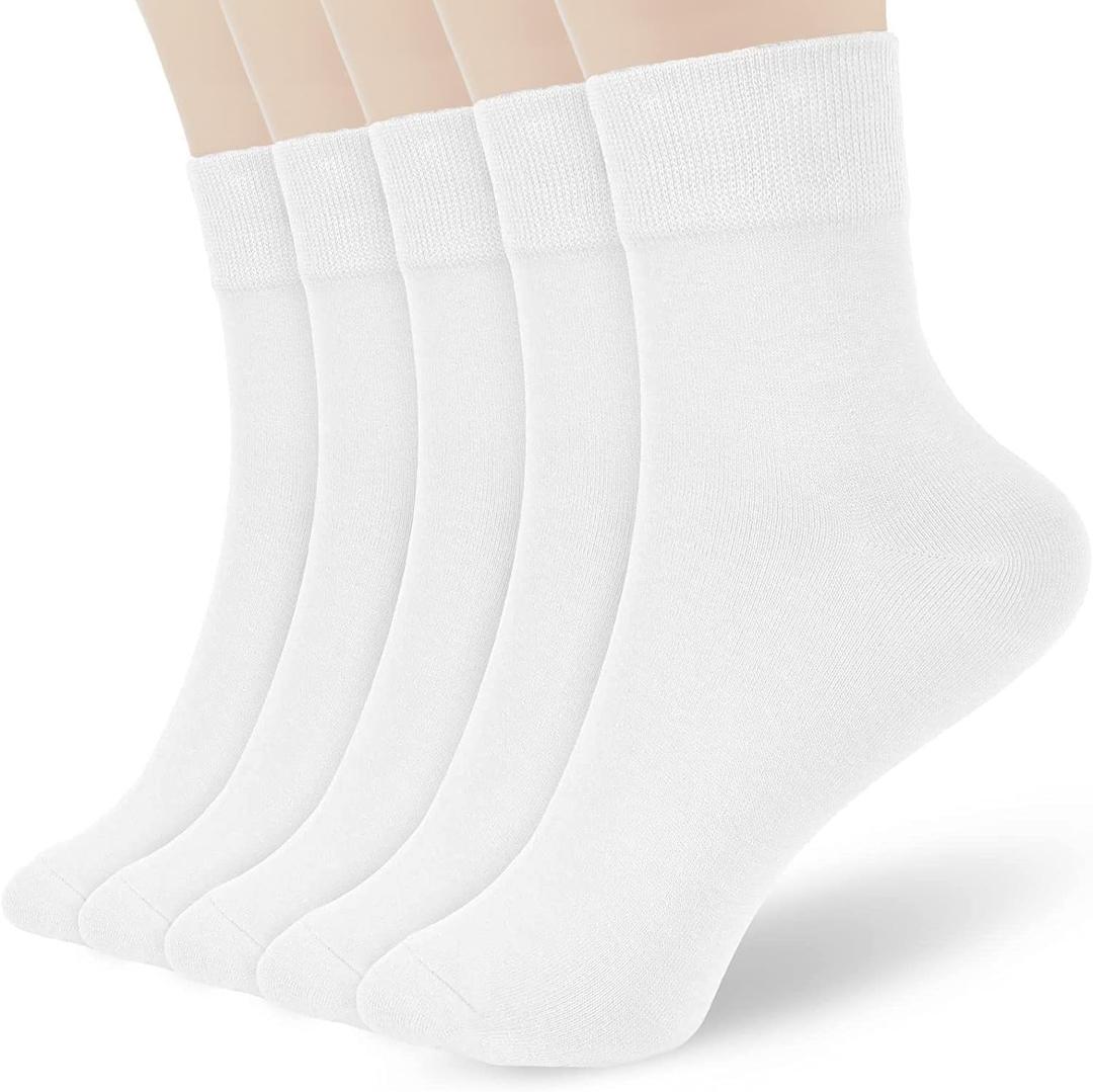 FGZ Women Thin Cotton Socks Soft Cozy Socks Cute Ankle Crew Socks 5 Pairs (9-11)