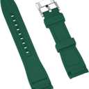 Kai Tian 18mm 20mm 22mm 24mm Curved Ends Silicone Watch Band, Premium Soft Silicone Adjustable Black Watch Bands Replacement Rubber Watch Strap for Women Men (Green)