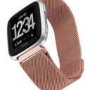 STAINLESS STEEL MESH BAND FOR USE WITH FITBIT VERSA ROSE GOLD - New