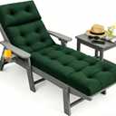 Chaise Lounge Cushion Outdoor, Waterproof Thick Patio Lounge Chair Cushion with Ties, Oxford Fabric Cotton Filled Replacement for Patio, Pool, Lawn, Balcony, 74.4x22x4.7 Inch Green