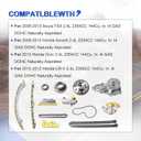 Timing Chain Kit with Water Pump for Honda Accord 2008-2013, Acura ILX 2013-2015, CR-V 2010-2014, TSX 2009-2014, Civic 2012-2015, Crosstour 2012-2015 | L4 2.4L DOHC Engine Only | OEM #14401R40A01